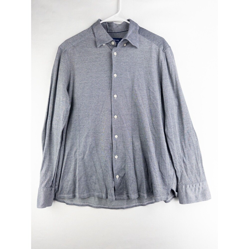 Eton Dress Shirt Womens XL Gray Button Down Long Sleeve‎ 100% Cotton
